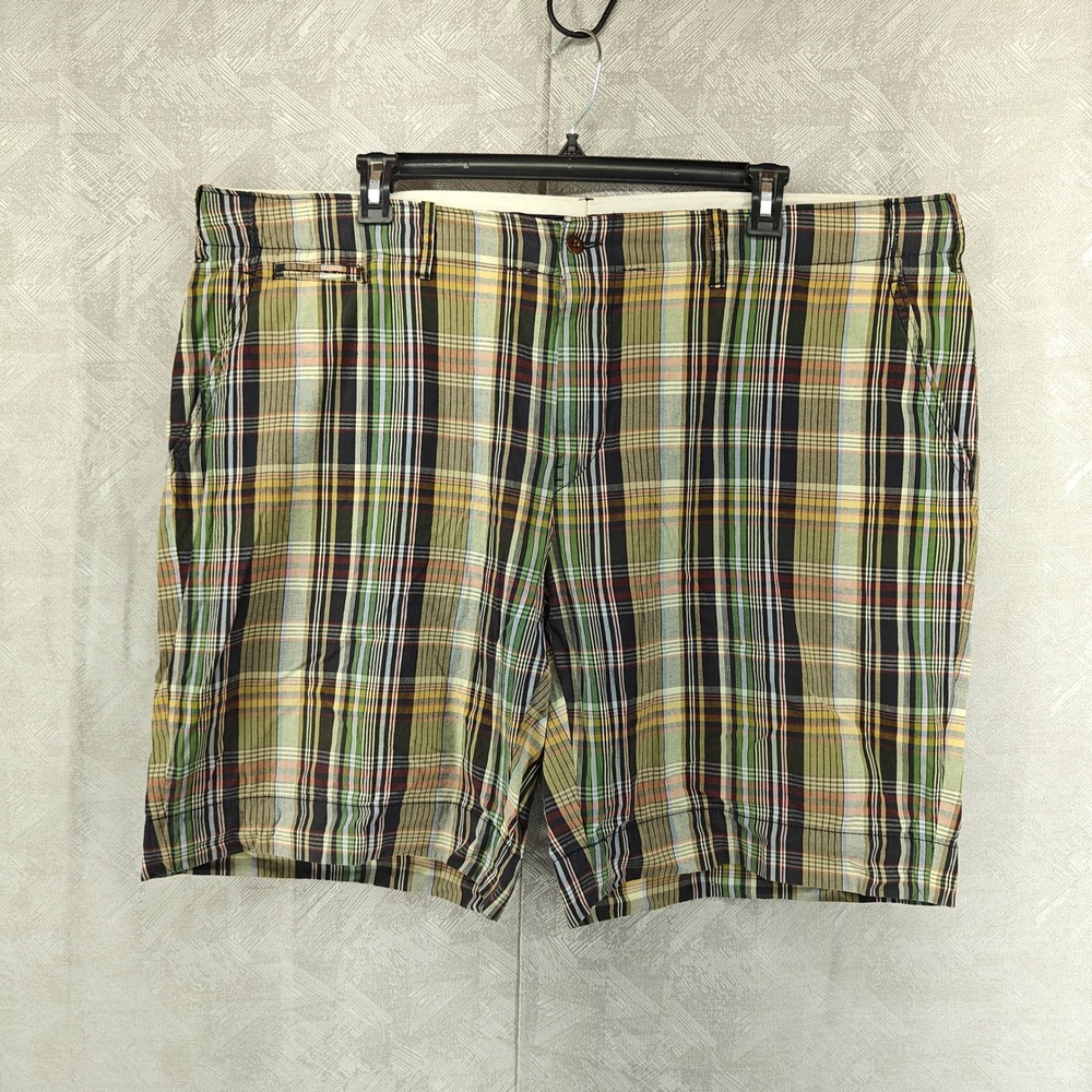 Vintage Polo Ralph Lauren Shorts Mens 46B 46 Big Indian Madras Plaid Preppy - Picture 1 of 11